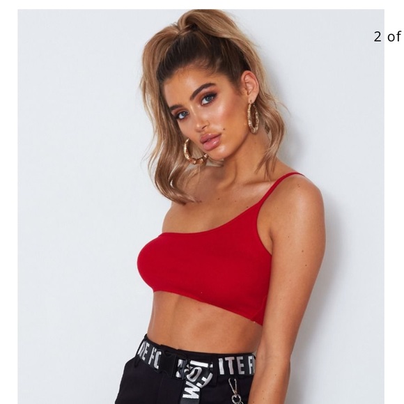 One Shoulder Crop Top by WHITE FOX - Picture 3 of 6